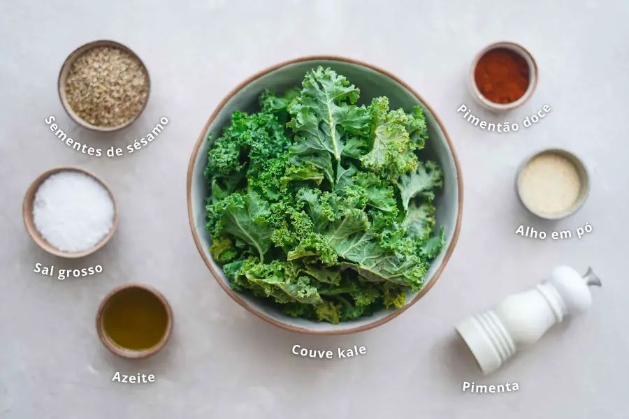 Ingredientes chips couve kale