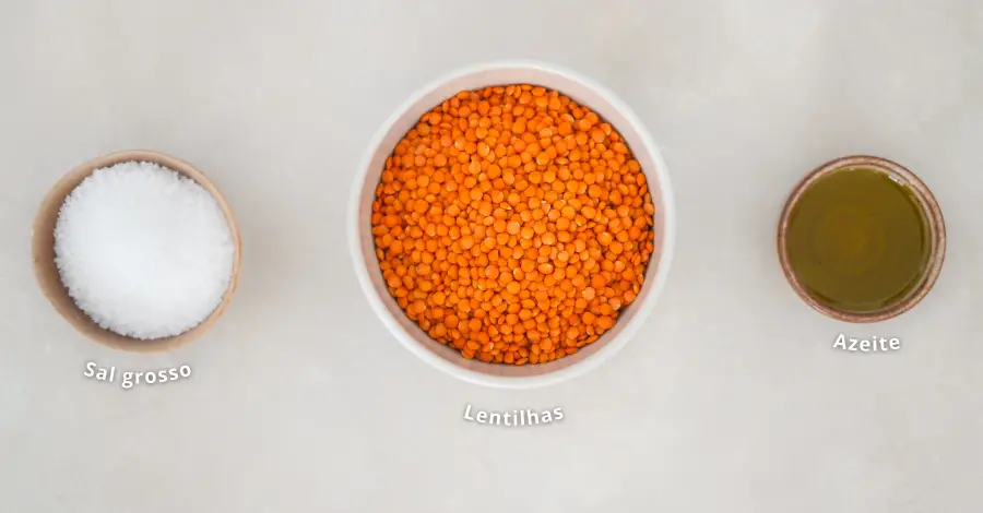 Crepes de lentilhas ingredientes